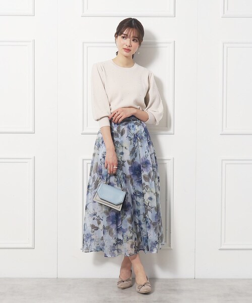 couture brooch（クチュールブローチ）の「◆【たっぷりフェイクパールで存在感◎】フェイクパール付きスプリングニット（ニット/セーター・レディース・ブラック/ライトグレー/オフホワイト・42/38）」の11枚目の写真