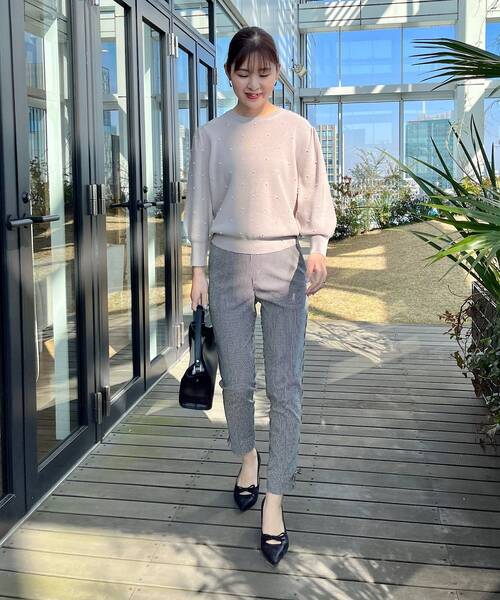 couture brooch（クチュールブローチ）の「◆【たっぷりフェイクパールで存在感◎】フェイクパール付きスプリングニット（ニット/セーター・レディース・ブラック/ライトグレー/オフホワイト・42/38）」の20枚目の写真