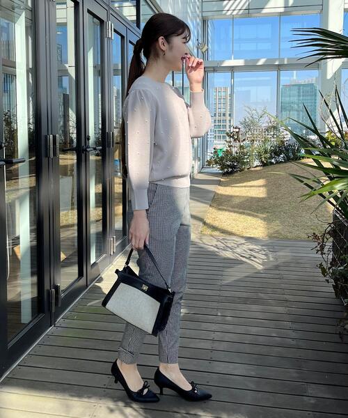 couture brooch（クチュールブローチ）の「◆【たっぷりフェイクパールで存在感◎】フェイクパール付きスプリングニット（ニット/セーター・レディース・ブラック/ライトグレー/オフホワイト・42/38）」の16枚目の写真