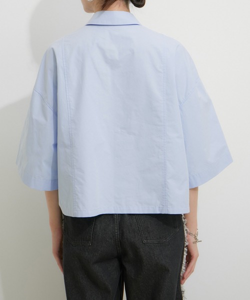 LE CERCLE par rope'（ルセルクルパーロペ）の「オーバークロップドシャツ（シャツ/ブラウス・レディース・ブラック/オフホワイト/オリーブ/サックスブルー・FREE）」の20枚目の写真