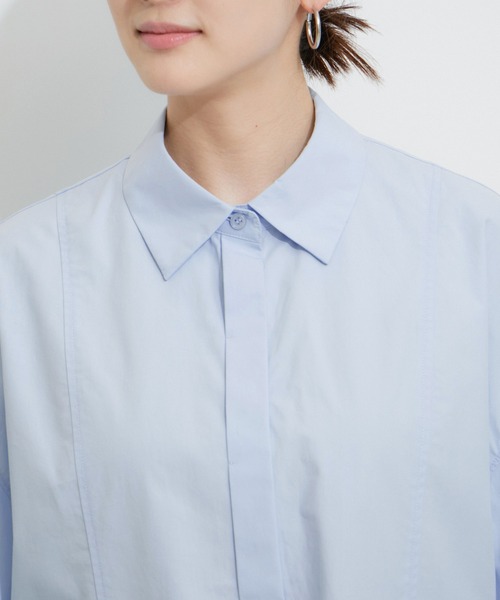 LE CERCLE par rope'（ルセルクルパーロペ）の「オーバークロップドシャツ（シャツ/ブラウス・レディース・ブラック/オフホワイト/オリーブ/サックスブルー・FREE）」の19枚目の写真