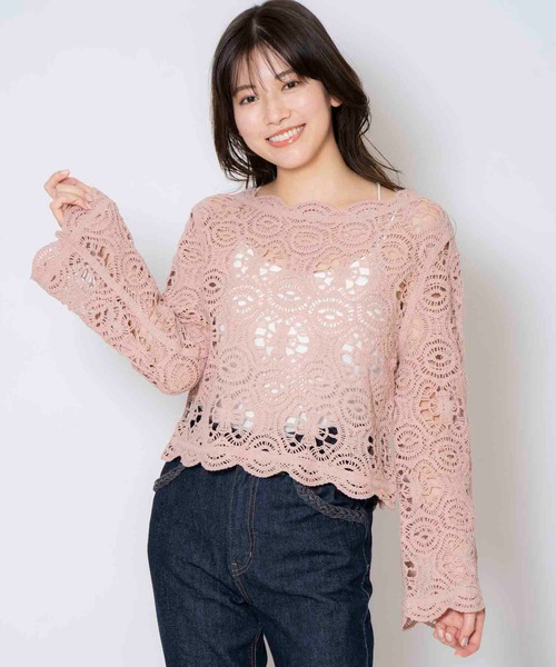 NOELA(ノエラ)の「かぎ針編みライクニット(ニット/セーター・レディース・ブルー/ベージュ/オフホワイト・フリー)」の20枚目の写真
