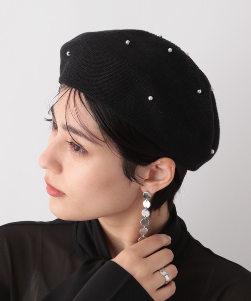 RAGEBLUE（レイジブルー）の「パール付きベレー帽（ハンチング/ベレー帽・レディース・ブラック・FREE）」の3枚目の写真