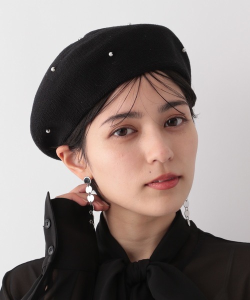 RAGEBLUE（レイジブルー）の「パール付きベレー帽（ハンチング/ベレー帽・レディース・ブラック・FREE）」の4枚目の写真