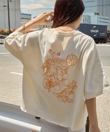 CONVERSE | CONVERSE/コンバース Watanabe Yui デザイン イラストバックプリント ワンポイント刺繍 ヴィンテージライク オーバーサイズ半袖Tシャツ(Tシャツ/カットソー)