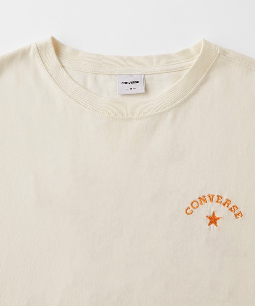 CONVERSE（コンバース）の「CONVERSE/コンバース Watanabe Yui デザイン イラストバックプリント ワンポイント刺繍 ヴィンテージライク オーバーサイズ半袖Tシャツ（Tシャツ/カットソー・レディース・オフホワイト/ブラック系/スミクロ/ホワイト系・M）」の10枚目の写真