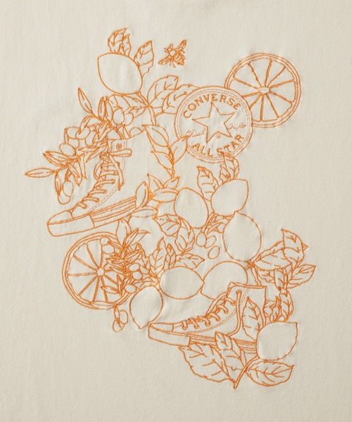 CONVERSE（コンバース）の「CONVERSE/コンバース Watanabe Yui デザイン イラストバックプリント ワンポイント刺繍 ヴィンテージライク オーバーサイズ半袖Tシャツ（Tシャツ/カットソー・レディース・オフホワイト/ブラック系/スミクロ/ホワイト系・M）」の11枚目の写真