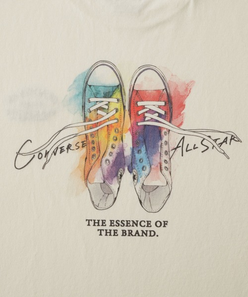 CONVERSE（コンバース）の「CONVERSE/コンバース Watanabe Yui デザイン イラストバックプリント ワンポイント刺繍 ヴィンテージライク オーバーサイズ半袖Tシャツ（Tシャツ/カットソー・レディース・オフホワイト/ブラック系/スミクロ/ホワイト系・M）」の7枚目の写真