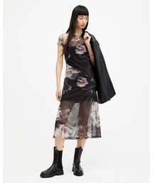 ALLSAINTS | HANNA FUNNEL NECK PRINTED MIDI DRESS | HANNA ファネル ネック プリント ミディ ドレス・ワンピース(ワンピース)