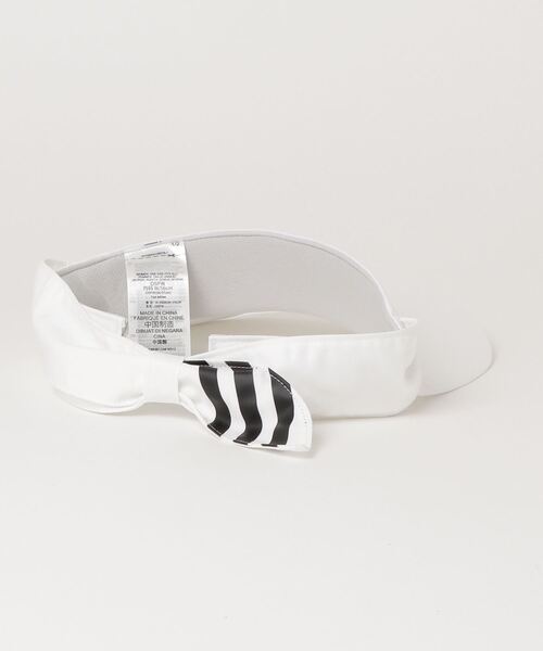 adidas（アディダス）の「スリーストライプス リボンバイザー【adidas Golf/アディダスゴルフ】（サンバイザー・レディース・ブラック/ピンク系その他/ホワイト・MEDIUM）」の14枚目の写真