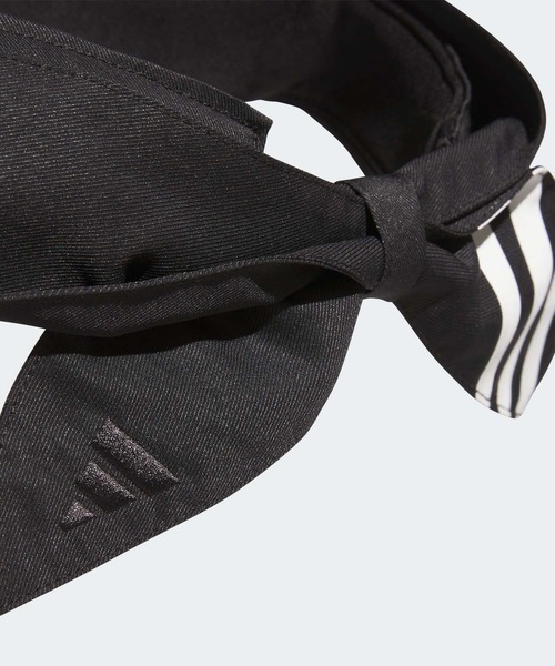 adidas（アディダス）の「スリーストライプス リボンバイザー【adidas Golf/アディダスゴルフ】（サンバイザー・レディース・ブラック/ピンク系その他/ホワイト・MEDIUM）」の9枚目の写真