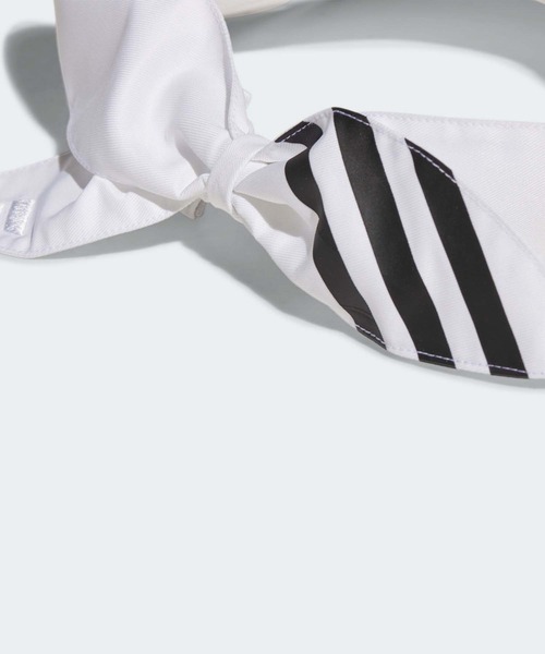 adidas（アディダス）の「スリーストライプス リボンバイザー【adidas Golf/アディダスゴルフ】（サンバイザー・レディース・ブラック/ピンク系その他/ホワイト・MEDIUM）」の6枚目の写真