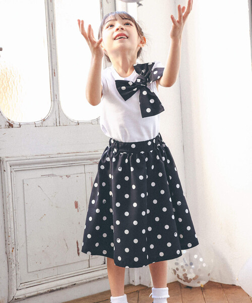 BeBe(ベベ)の「【お揃い】ポルカドットBIGリボンTシャツ(90~150cm)(Tシャツ/カットソー・キッズ・ホワイト・100cm/150cm/130cm/110cm/140cm/120cm/90cm)」の15枚目の写真