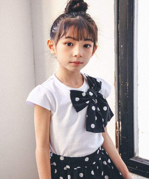 BeBe(ベベ)の「【お揃い】ポルカドットBIGリボンTシャツ(90~150cm)(Tシャツ/カットソー・キッズ・ホワイト・100cm/150cm/130cm/110cm/140cm/120cm/90cm)」の14枚目の写真
