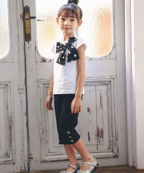 BeBe(ベベ)の「【お揃い】ポルカドットBIGリボンTシャツ(90~150cm)(Tシャツ/カットソー・キッズ・ホワイト・100cm/150cm/130cm/110cm/140cm/120cm/90cm)」の13枚目の写真