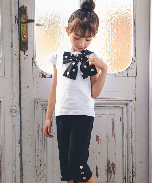 BeBe(ベベ)の「【お揃い】ポルカドットBIGリボンTシャツ(90~150cm)(Tシャツ/カットソー・キッズ・ホワイト・100cm/150cm/130cm/110cm/140cm/120cm/90cm)」の12枚目の写真
