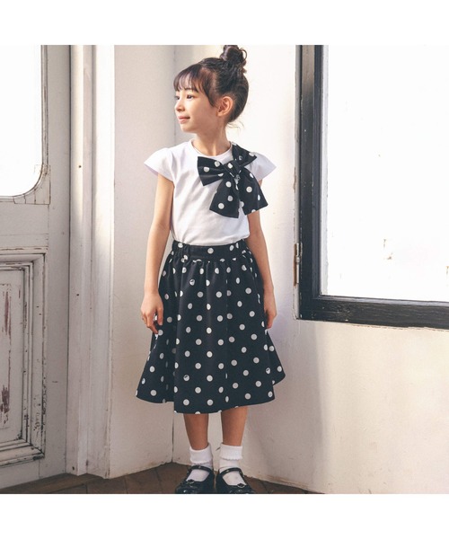 BeBe(ベベ)の「【お揃い】ポルカドットBIGリボンTシャツ(90~150cm)(Tシャツ/カットソー・キッズ・ホワイト・100cm/150cm/130cm/110cm/140cm/120cm/90cm)」の17枚目の写真