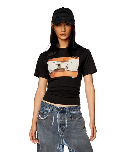 DIESEL◆T-REGS-N3 ロゴ クルーネック Tシャツ◆関税送料込み DIESEL（ディーゼル）の「レディース Tシャツ T-REGS-N3（T