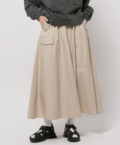 niko and...（ニコアンド）の「ミリタリーフレアスカート（スカート・レディース・カーキ/ブルー/チャコール/ブラウン・MEDIUM/LARGE）」の3枚目の写真