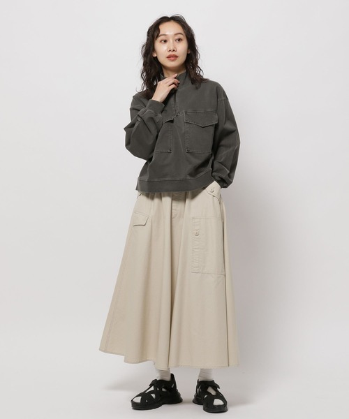 niko and...（ニコアンド）の「ミリタリーフレアスカート（スカート・レディース・カーキ/ブルー/チャコール/ブラウン・MEDIUM/LARGE）」の9枚目の写真