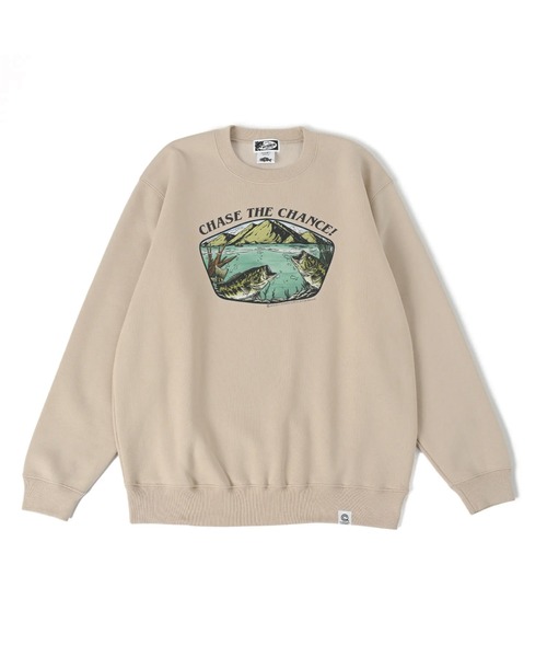 NOTHINKER(ノーシンカー)の「CHASE THE CHANCE Crewneck Sweat(スウェット・メンズ・サンドベージュ/ブルー・LARGE/X-LARGE/MEDIUM/SMALL/XX-LARGE)」の1枚目の写真