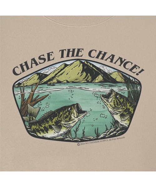 NOTHINKER(ノーシンカー)の「CHASE THE CHANCE Crewneck Sweat(スウェット・メンズ・サンドベージュ/ブルー・LARGE/X-LARGE/MEDIUM/SMALL/XX-LARGE)」の8枚目の写真
