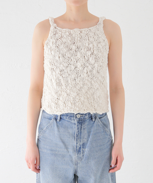 美品　Plage    SEEALL/シーオール ニットキャミソール グレーB セール】【SEEALL/シーオール】 TOP ニットキャミソール