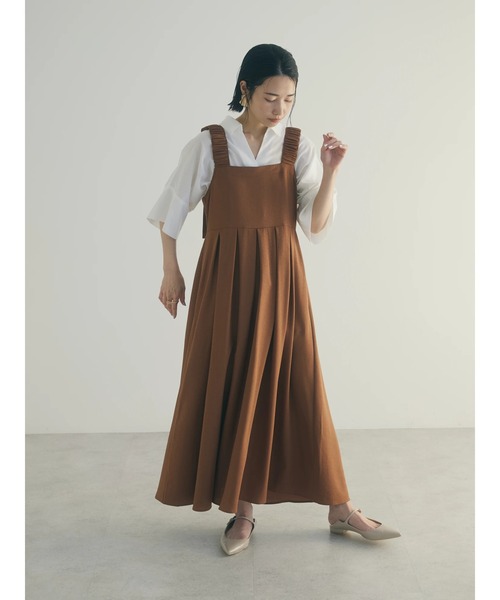 armonia(アルモニーア)の「a.ギャザーストラップワンピース(ワンピース・レディース・ネイビー/ブラウン・FREE)」の15枚目の写真