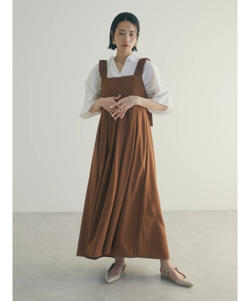 armonia(アルモニーア)の「a.ギャザーストラップワンピース(ワンピース・レディース・ネイビー/ブラウン・FREE)」の17枚目の写真