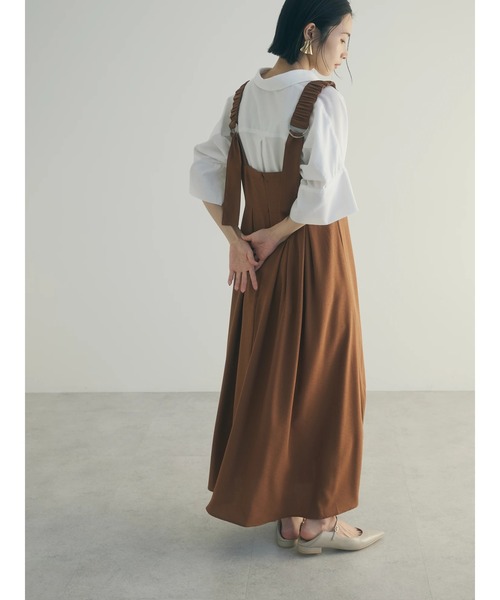 armonia(アルモニーア)の「a.ギャザーストラップワンピース(ワンピース・レディース・ネイビー/ブラウン・FREE)」の19枚目の写真