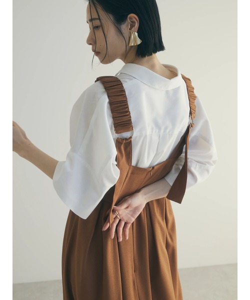 armonia(アルモニーア)の「a.ギャザーストラップワンピース(ワンピース・レディース・ネイビー/ブラウン・FREE)」の22枚目の写真