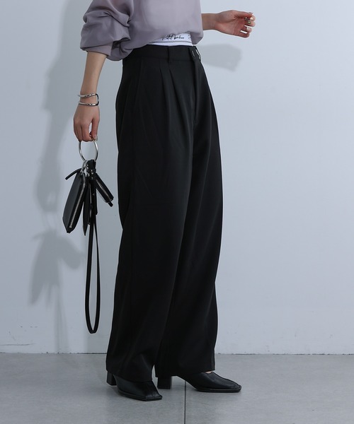 COLONY 2139（コロニートゥーワンスリーナイン）の「Wウエストツータックスラックス（スラックス・レディース・ブラック/グレー・FREE）」の12枚目の写真