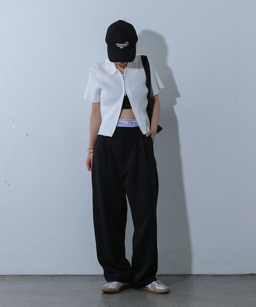 COLONY 2139（コロニートゥーワンスリーナイン）の「Wウエストツータックスラックス（スラックス・レディース・ブラック/グレー・FREE）」の8枚目の写真