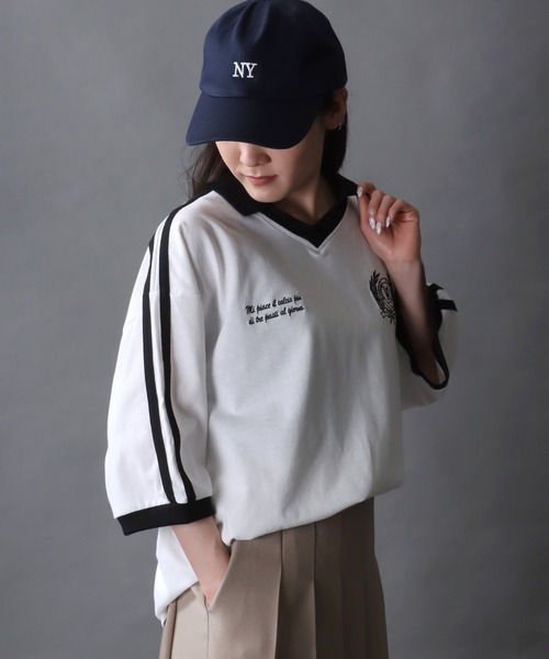 SITRY(シトリー)の「Classic Design Game Shirt/ユニフォームデザイン ゲームシャツ フットボールシャツ 半袖Tシャツ レディース メンズ(Tシャツ/カットソー・メンズ・ブラック/ホワイト・XL/L/M)」の15枚目の写真