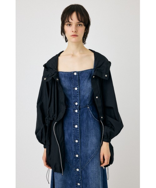 MOUSSY(マウジー)の「2WAY SEMI SHEER ジャケット(ナイロンジャケット・レディース・ブラック/ライトベージュ/ダークパープル/ホワイト・FREE)」の9枚目の写真