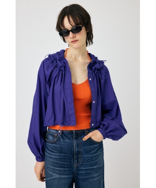 MOUSSY(マウジー)の「2WAY SEMI SHEER ジャケット(ナイロンジャケット・レディース・ブラック/ライトベージュ/ダークパープル/ホワイト・FREE)」の13枚目の写真