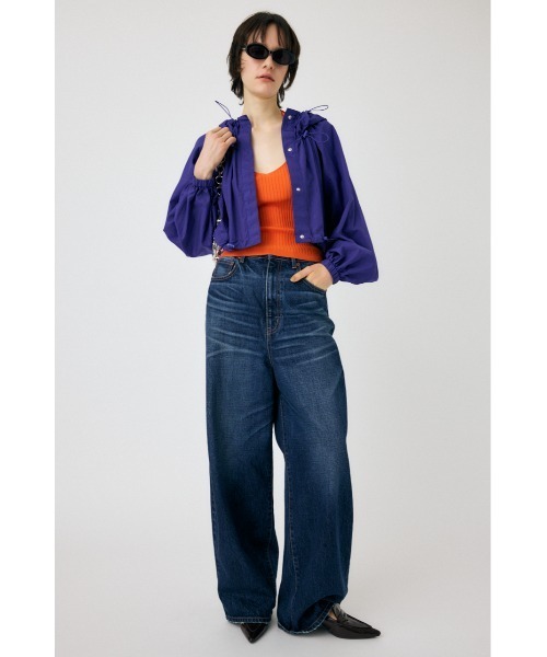 MOUSSY(マウジー)の「2WAY SEMI SHEER ジャケット(ナイロンジャケット・レディース・ブラック/ライトベージュ/ダークパープル/ホワイト・FREE)」の16枚目の写真