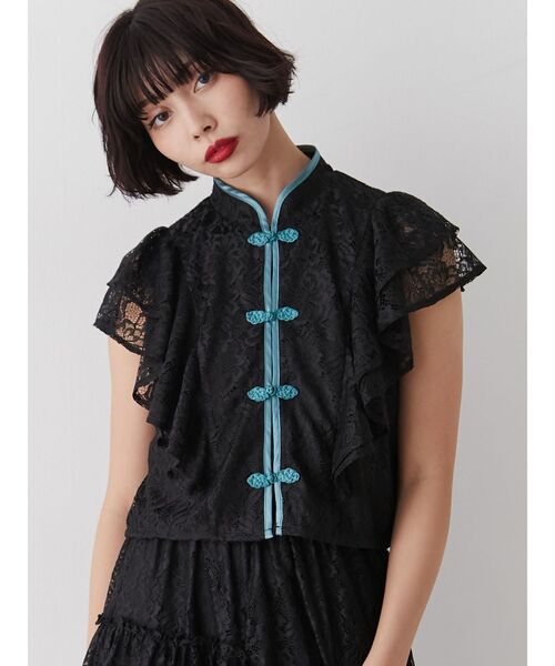 jouetie（ジュエティ）の「ショルダーフリルレースチャイナブラウス