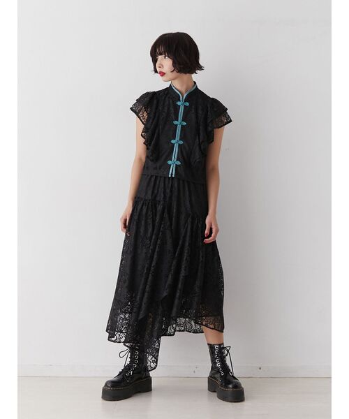 jouetie（ジュエティ）の「ショルダーフリルレースチャイナブラウス（シャツ/ブラウス・レディース・ブラック/ピンク/オフホワイト・MEDIUM）」の21枚目の写真