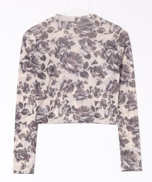 Jayro(ジャイロ)の「花柄シアークロップド丈ロンT(Tシャツ/カットソー・レディース・ダークブラウン/レッド・FREE)」の14枚目の写真