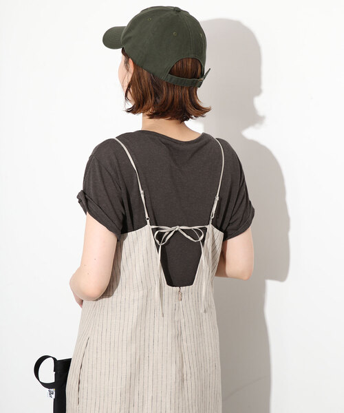 SLOBE IENA(スローブイエナ)の「《追加》スラブ5分袖TEE(Tシャツ/カットソー・レディース・スカイブルー/ピンク系その他/チャコールグレー/ホワイト・FREE)」の8枚目の写真