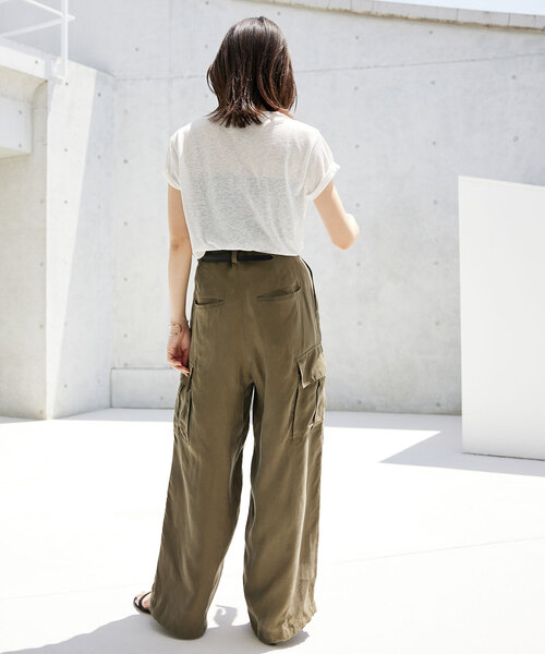 SLOBE IENA(スローブイエナ)の「《追加》スラブ5分袖TEE(Tシャツ/カットソー・レディース・スカイブルー/ピンク系その他/チャコールグレー/ホワイト・FREE)」の19枚目の写真