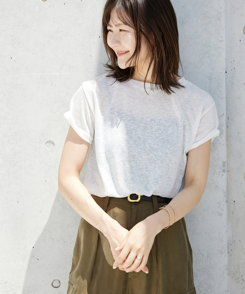 tシャツ 「追加」スラブ5分袖TEE レディース SLOBE IENA tシャツ 「追加」スラブ5分袖TEE レディース