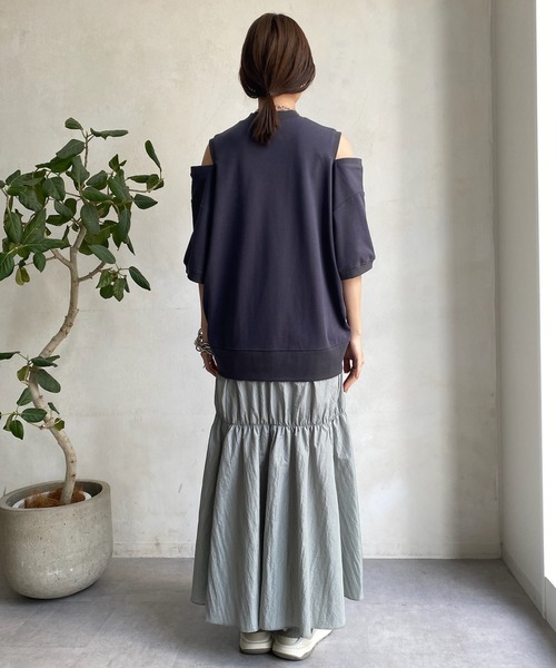 DouDou 【WEB限定】スリットスリーブドッキングワンピース ¥18,480 DouDou（ドゥドゥ）の「【WEB限定】スリットスリーブドッキング