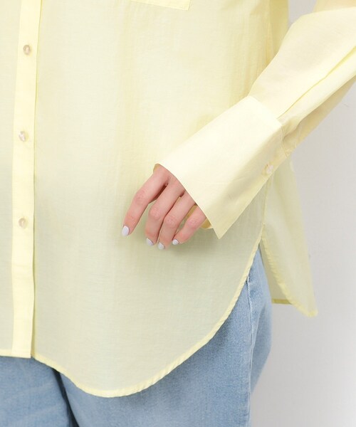 OPAQUE.CLIP（オペークドットクリップ）の「◆ダブルポケットシアーシャツ【洗濯機洗い可】（シャツ/ブラウス・レディース・ライトイエロー系/ライトグリーン/ダークグレー・42/40/38/36）」の22枚目の写真