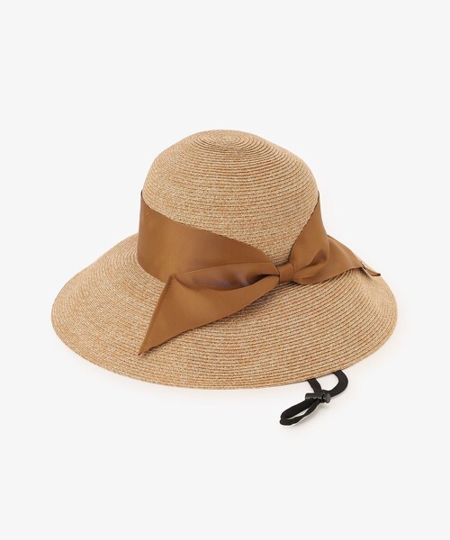 Afternoon Tea（アフタヌーンティー）の「ビッグリボンペーパーUVハット（ハット・レディース・ブラック/ライトブラウン/アイボリー・ONE SIZE）」の2枚目の写真