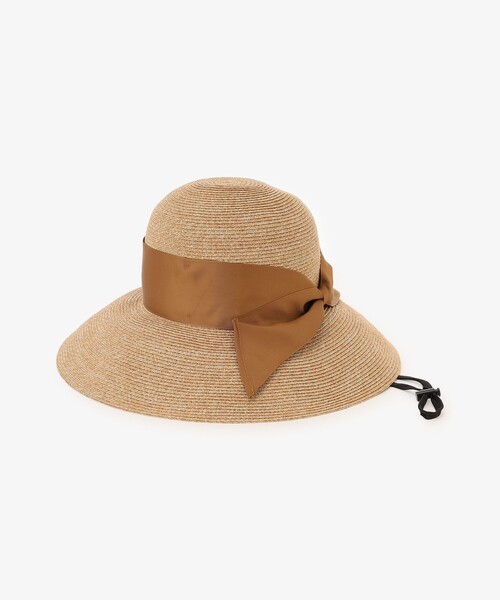 Afternoon Tea（アフタヌーンティー）の「ビッグリボンペーパーUVハット（ハット・レディース・ブラック/ライトブラウン/アイボリー・ONE SIZE）」の4枚目の写真