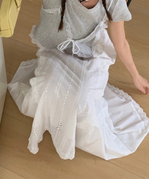 45R レースキャミソールTシャツセット レースキャミソールTシャツセット（Tシャツ/カットソー）｜LYEON