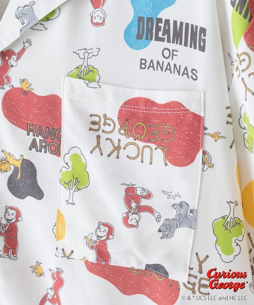 JEANS MATE(ジーンズメイト)の「おさるのジョージ オリジナルプリントレーヨン総柄シャツ キャラアロハ(シャツ/ブラウス・メンズ・その他/その他1・SMALL/MEDIUM/LARGE/X-LARGE)」の8枚目の写真