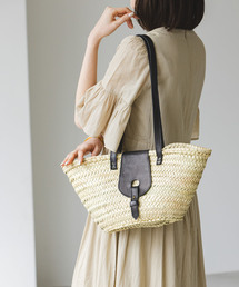 KECH LeS ESSENTIELS/ケッシュ ル エッセンシャル ラフィアレザーフラップ S